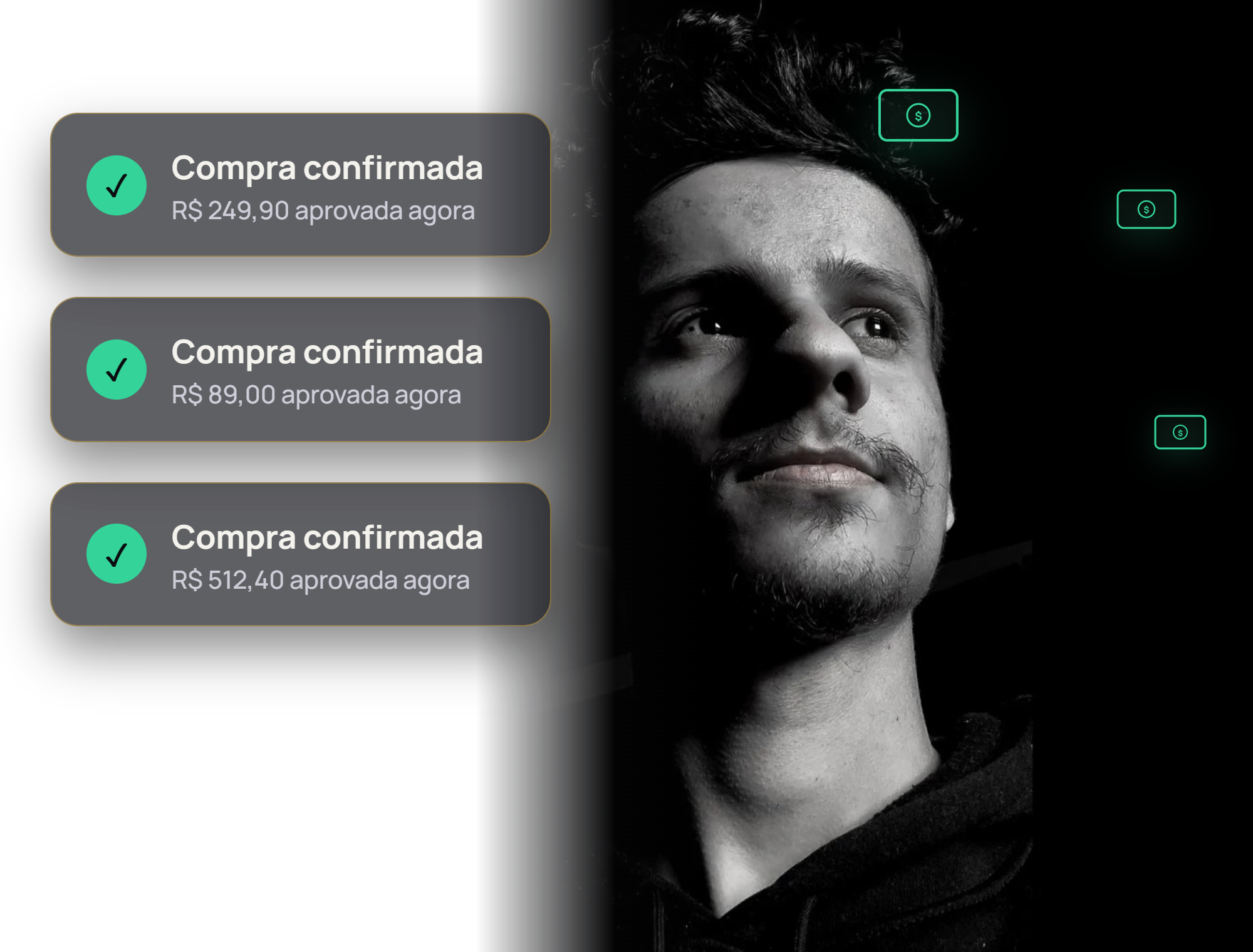 Painel VIP — dashboard administrativo em desktop e mobile